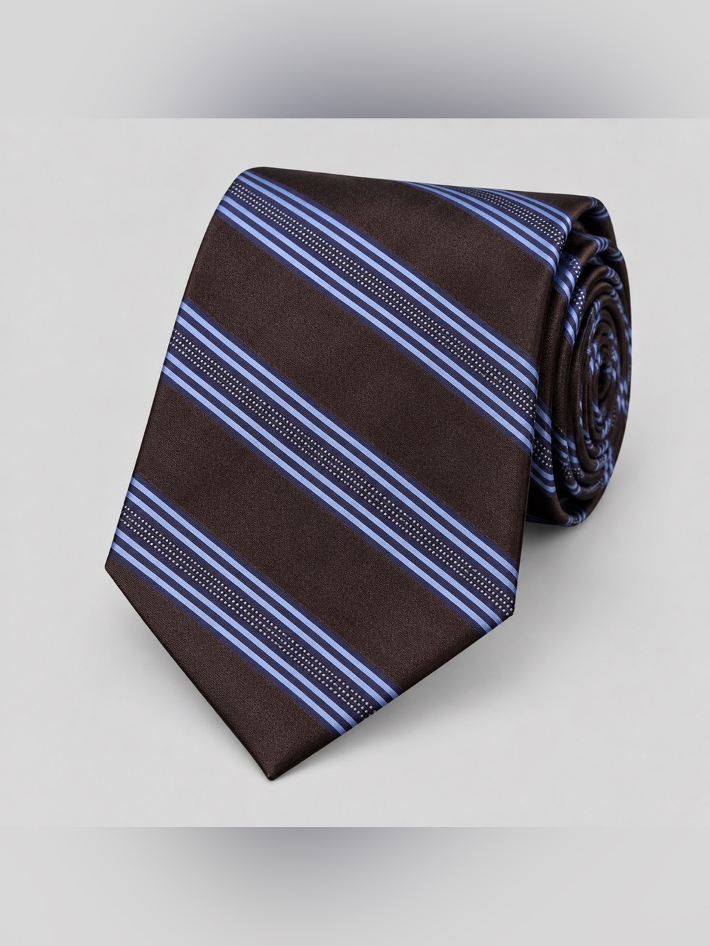 Jones New York Mens Silk Tie Quiet Luxury Old Money Formal Blue Brown
